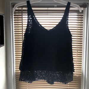 American Eagle lace summer top black